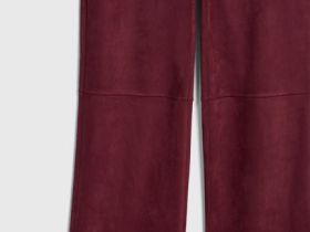 Прямые брюки из искусственной замши, Фиолетовый