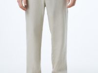 Брюки изо льна, Бежевый