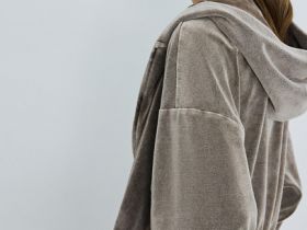 Толстовка из бархата, Бежевый