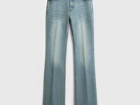 Расклёшенные джинсы с высокой посадкой, Голубой
