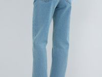 Прямые джинсы с высокой посадкой, Голубой