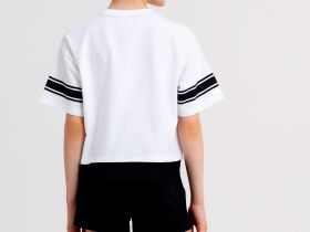 Комплект трикотажный для девочек: фуфайка (футболка), шорты