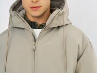 Утеплённая куртка с капюшоном, Бежевый