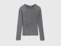 Лонгслив с эффектом стирки, Серый