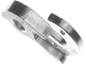 Держатель заднего переключателя "петух" Meta №176 фрезерованный (серебристый)