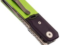 Складной нож Maxace Capsule-2, сталь 10CR15COMOV, рукоять G10, фиолетовый/зеленый