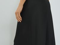 Сатиновая юбка макси, Черный