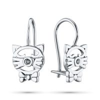 Серьги из белого золота с бриллиантами э0901сг11211009
