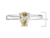 Помолвочное кольцо из серебра с цитрином э0620кц10200468