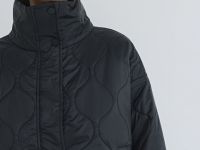 Стёганая утеплённая куртка с воротником-стойкой, Черный