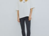 Футболка оверсайз с принтом, Белый