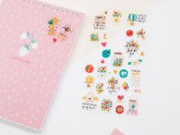 Наклейки гелевые MESHU "Key to heart", 10*22см, фольга, 32 наклейки