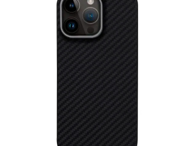 Чехол-накладка Luxo Life+ Magsafe для Apple iPhone 15 Pro карбоновый (черно-серый в полоску)