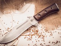 Нож Армейский, сталь 65х13, рукоять венге