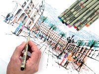 Ручка-кисточка Sakura "PIGMA BRUSH" розовый