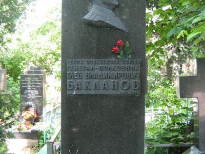 Могила - Бакланов Глеб Владимирович (1910-1976), Герой Советского Союза