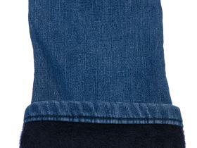 Брюки текстильные джинсовые утепленные флисом для девочек