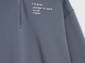 Толстовка с воротником-стойкой на молнии, Голубой