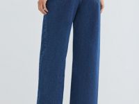 Широкие джинсы с высокой посадкой, Синий