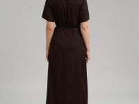 Приталенное платье миди со льном