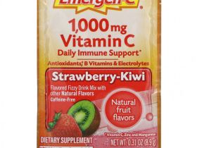 Emergen-C, Витамин C, смесь ароматизированных газированных напитков, клубника-киви, 1000 мг, 30 пакетиков по 0,31 унции (8,9 г) каждый