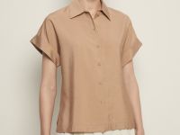 Блузка свободного кроя с коротким рукавом