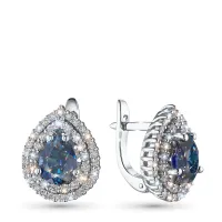 Серьги из белого золота с сапфирами э4758сг04210460