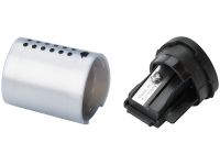 Точилка пластиковая Faber-castell "Grip 2001 Mini" 1 отверстие, контейнер, серебряная