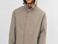 Утеплённая парка с капюшоном, Бежевый