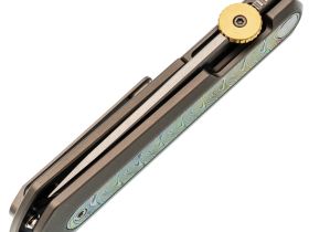 Складной нож Kizer Quoll, сталь S45VN, рукоять Titanium&Rainbow Damascus