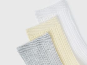 Носки из хлопка пуантель, 3 пары, Желтый