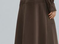 Юбка миди из искусственной замши, Коричневый