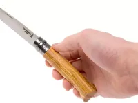 Складной нож Opinel №8, сталь 12С27, рукоять оливковое дерево