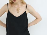 Топ изо льна на бретелях, Черный