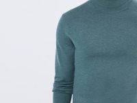 Базовый джемпер с высоким воротником, Голубой