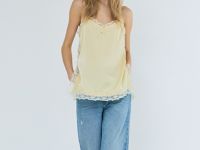 Широкие джинсы с разрезами на коленях, Голубой