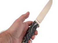 Нож Пантера, сталь М398, рукоять мельхиор, микарта