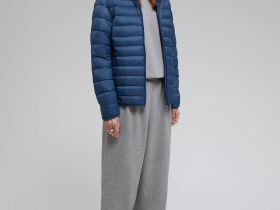 Стеганый пуховик с натуральным пухом