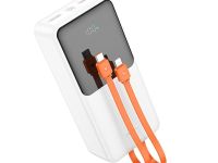 Внешний аккумулятор Hoco J119B Sharp charger 30000mAh 2хUSB/Type-C/MicroUSB/кабель Lightning + Type-C (белый)