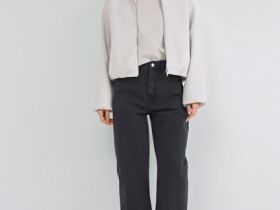 Бомбер из пальтовой ткани, Бежевый