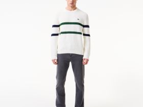 Мужской свитер Lacoste свободного кроя в полоску
