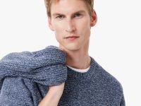 Мужской меланжевый свитер Lacoste с круглым воротом