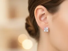 Пусеты из белого золота с бриллиантами э4701пс11231162