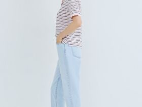 Джинсы Mom с высокой посадкой, Голубой