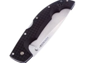 Нож складной Cold Steel Voyager Extra Large Drop Plain Edge, сталь Aus-10A, рукоять Griv-Ex, черный