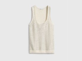 Вязаная майка с пайетками, Серебряный