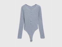 Боди с длинным рукавом, Серый