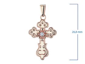 Подвеска из красного золота с бриллиантом э0201пд12092800