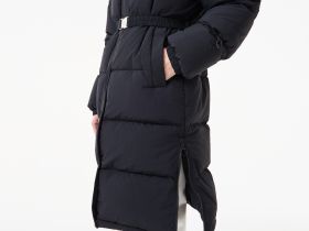 Женский длинный пуховик Lacoste с поясом