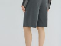 Классические шорты со складками, Серый